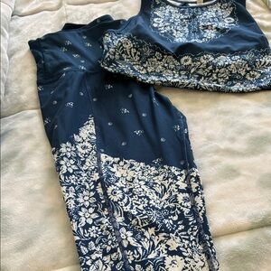 FP Movement by Free People Navy and White Floral Set